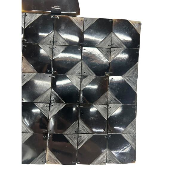 Y2K Geometric Box Clutch Purse Black Lucite Handle Mad Bags‎ Vietnam - Picture 3 of 11